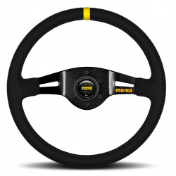 2 spoke steering wheel MOMO MOD.03, 350mm, suede, 83mm offset, black/yellow