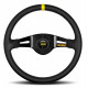 steering wheels 2 spoke steering wheel MOMO MOD.03, 350mm, leather, 70mm offset, black/yellow | races-shop.com