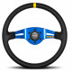 steering wheels 2 spoke steering wheel MOMO MOD.03 blue 350mm, leather | races-shop.com