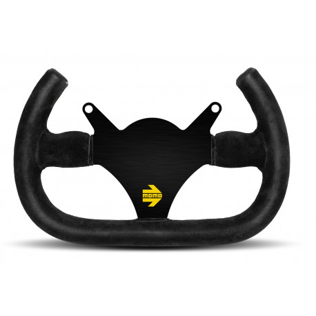 steering wheels 3 spoke steering wheel MOMO MOD.101, 290mm, suede, flat, black | races-shop.com