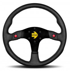 3 spoke steering wheel MOMO MOD.80 NEW, 350mm, leather, 33mm offset, black/red