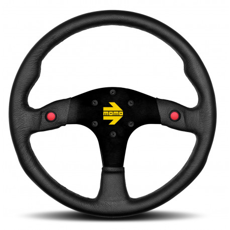 steering wheels 3 spoke steering wheel MOMO MOD.80 NEW black 350mm, leather | races-shop.com