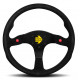 steering wheels 3 spoke steering wheel MOMO MOD.80 NEW, 350mm, suede, 33mm offset, black/red | races-shop.com