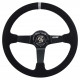 steering wheels 3 spoke steering wheel RACES Grigio, 350mm, suede, 90mm offset, black/grey | races-shop.com