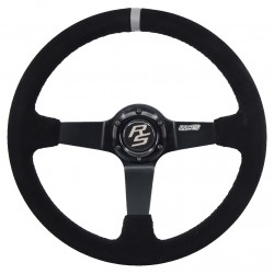 3 spoke steering wheel RACES Grigio, 350mm, suede, 90mm offset, black/grey