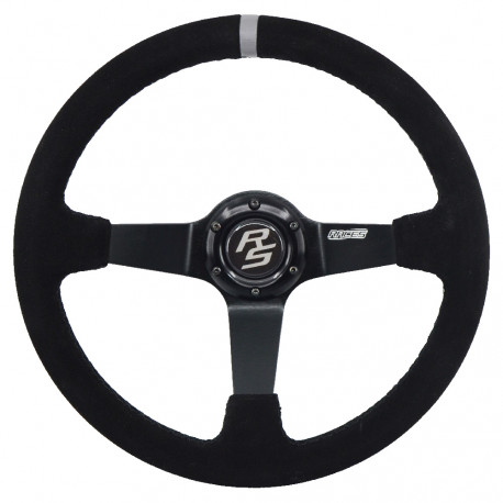 steering wheels 3 spoke steering wheel RACES Grigio, 350mm, suede, 90mm offset, black/grey | races-shop.com