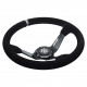 steering wheels 3 spoke steering wheel RACES Grigio, 350mm, suede, 90mm offset, black/grey | races-shop.com