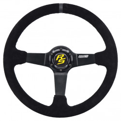 Steering wheel RACES Giallo, 350mm, suede, 90mm deep dish
