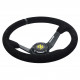 Promotions 3 spoke steering wheel RACES Giallo, 350mm, suede, 90mm offset, black/grey | races-shop.com