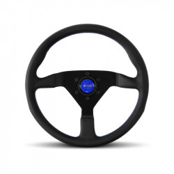 3 spokes steering wheel blue MOMO MONTECARLO 350mm, leather
