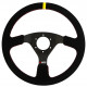 steering wheels 3 spoke steering wheel RRS Traject, 330mm, suede, flat, black/yellow | races-shop.com