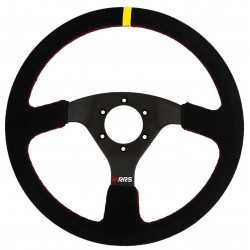 3 spoke steering wheel RRS Traject, 330mm, suede, flat, black/yellow