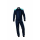 Suits FIA race suit OMP ONE EVO X navy blue/gray/cyan | races-shop.com