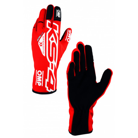 Gloves Race gloves OMP KS-4 ART my2023 (internal stitching) red/white | races-shop.com