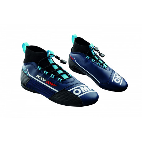 Shoes Karting shoes OMP KS-2F, navy blue/cyan | races-shop.com
