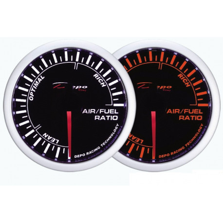 Gauges DEPO white and amber series 60mm DEPO racing gauge A/F Ratio - White and Amber series | races-shop.com