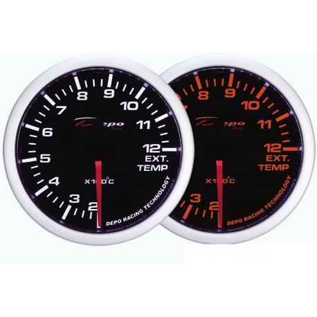 Gauges DEPO white and amber series 60mm DEPO racing gauge Exhaust gas temp - White and Amber series | races-shop.com