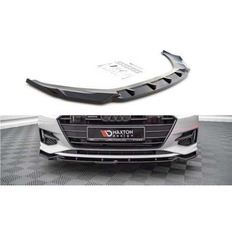 Body kit and visual accessories MAXTON DESIGN front splitter for Audi A7 C8, V2 | races-shop.com
