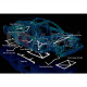 Strutbars Hyundai Coupe 96-99 UltraRacing 2x 3-Point Floor Bars 1584 | races-shop.com