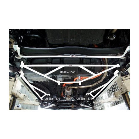 Strutbars Honda CRZ 10+ UltraRacing 2x 3-Point Side Floor Bars 1572 | races-shop.com