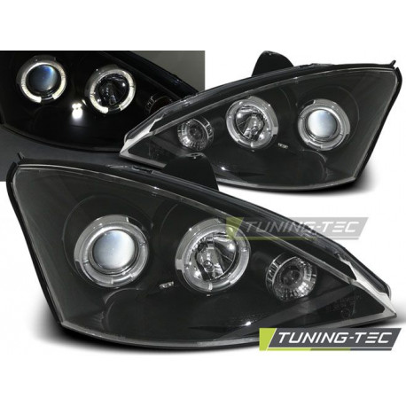 Lighting HEADLIGHTS FORD FOCUS 10.98-10.01 ANGEL EYES BLACK | races-shop.com