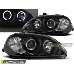 HEADLIGHTS HONDA CIVIC 09.95-02.99 ANGEL EYES BLACK