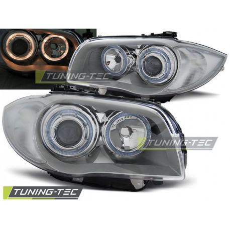 Lighting HEADLIGHTS ANGEL EYES CHROME for BMW 1 E87/E81/82/88 04-11 | races-shop.com