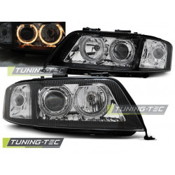 HEADLIGHTS ANGEL EYES BLACK for AUDI A6 06.01-05.04