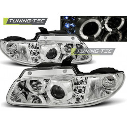 HEADLIGHTS CHRYSLER VOYAGER 96-02.01 ANGEL EYES CHROME