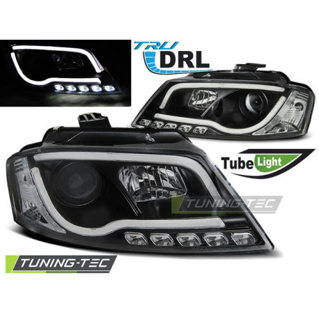 Lighting HEADLIGHTS TUBE LIGHT DRL BLACK for AUDI A3 8P 08-12 | races-shop.com