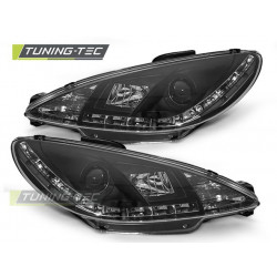 HEADLIGHTS PEUGEOT 206 10.98-02 DAYLIGHT BLACK