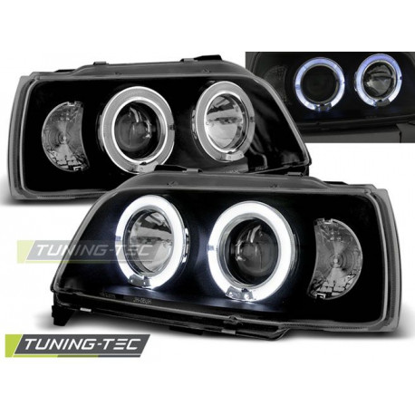 Lighting HEADLIGHTS RENAULT CLIO 06.90-95 ANGEL EYES BLACK | races-shop.com