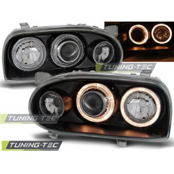 HEADLIGHTS ANGEL EYES BLACK for VW GOLF 3 09.91-08.97