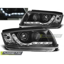 HEADLIGHTS DAYLIGHT BLACK for SKODA FABIA 12.99-08