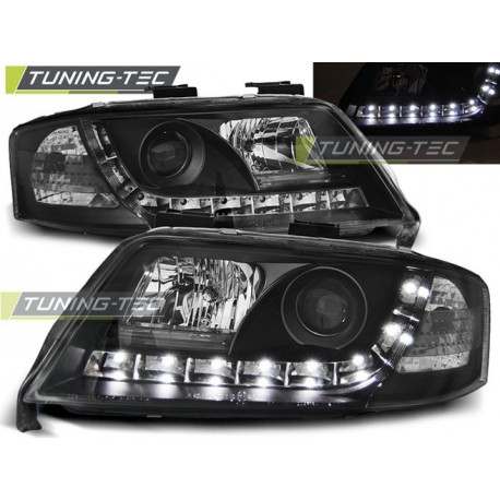 Lighting HEADLIGHTS DAYLIGHT BLACK for AUDI A6 06.01-05.04 | races-shop.com