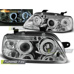 HEADLIGHTS CHEVROLET AVEO 03-06 ANGEL EYES CHROME