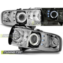 HEADLIGHTS DODGE RAM 94-01 ANGEL EYES CHROME