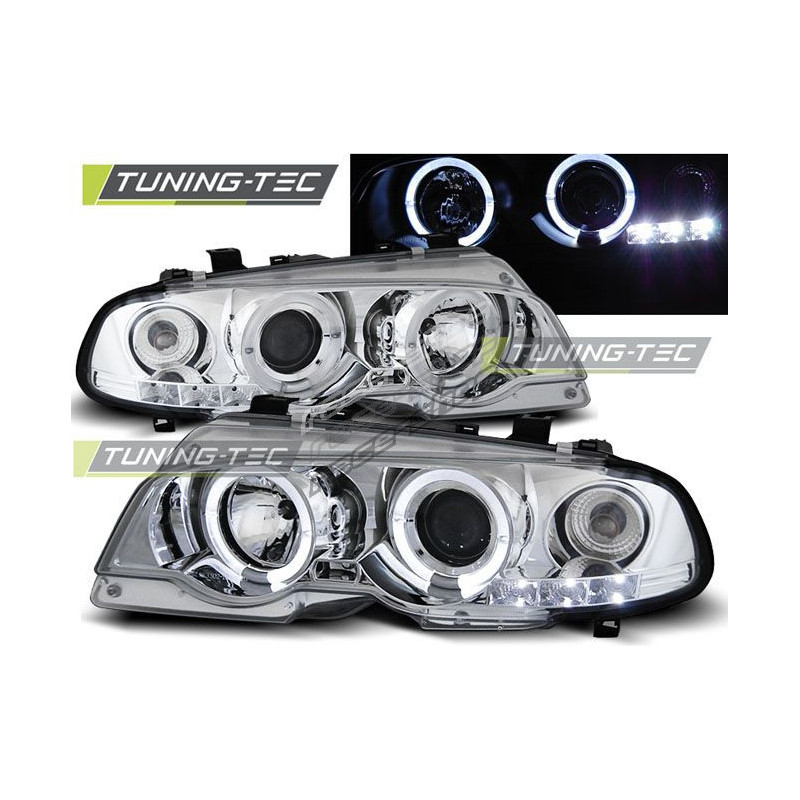 HEADLIGHTS ANGEL EYES CHROME for BMW E46 04.99-03.03 COUPE | races-shop.com