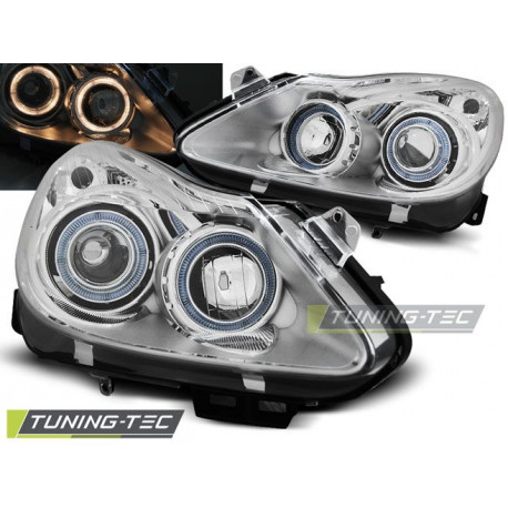 Lighting HEADLIGHTS OPEL CORSA D 04.06-11 ANGEL EYES CHROME | races-shop.com