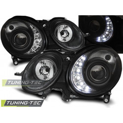 HEADLIGHTS DAYLIGHT BLACK for MERCEDES W211 E-KLASA 03.02-04.06