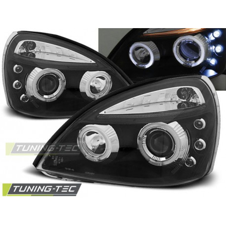 Lighting HEADLIGHTS RENAULT CLIO II 06.01-09.05 ANGEL EYES BLACK | races-shop.com