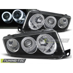 HEADLIGHTS ANGEL EYES BLACK for SKODA FABIA I 12.99-08