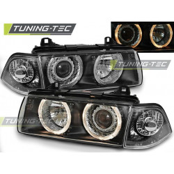 HEADLIGHTS ANGEL EYES BLACK for BMW E36 12.90-08.99 COUPE CABRIO