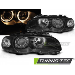 HEADLIGHTS ANGEL EYES BLACK for BMW E46 04.99-03 COUPE CABRIO