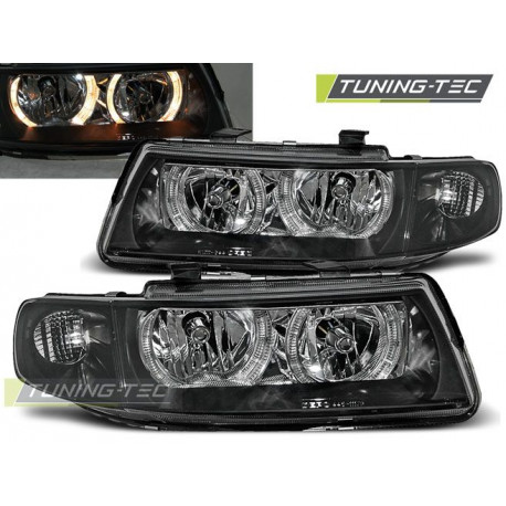 Lighting HEADLIGHTS ANGEL EYES BLACK for SEAT LEON / TOLEDO 04.99-08.04 | races-shop.com