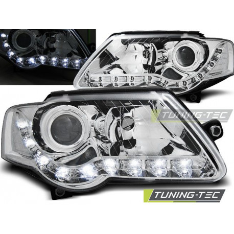 Lighting HEADLIGHTS DAYLIGHT CHROME for VW PASSAT B6 3C 03.05-10 | races-shop.com