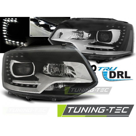 Lighting HEADLIGHTS TRUE DRL BLACK for VW T5 2010-15 | races-shop.com