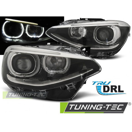 Lighting HEADLIGHTS TRUE DRL BLACK for BMW F20 / 21 11-12.14 | races-shop.com