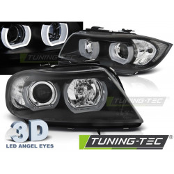 HEADLIGHTS U-LED LIGHT 3D BLACK for BMW E90/E91 03.05-08.0