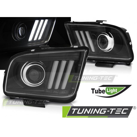Lighting HEADLIGHTS FORD MUSTANG 04-09 TUBE LIGHT BLACK | races-shop.com